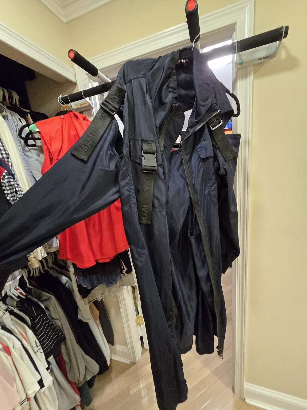 IVY PARK Navy Technical Raincoat with Utility Straps